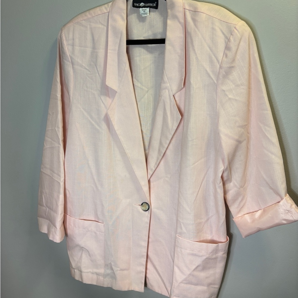 Sag Harbor Women's Light Pink Suit Jacket Sz 16